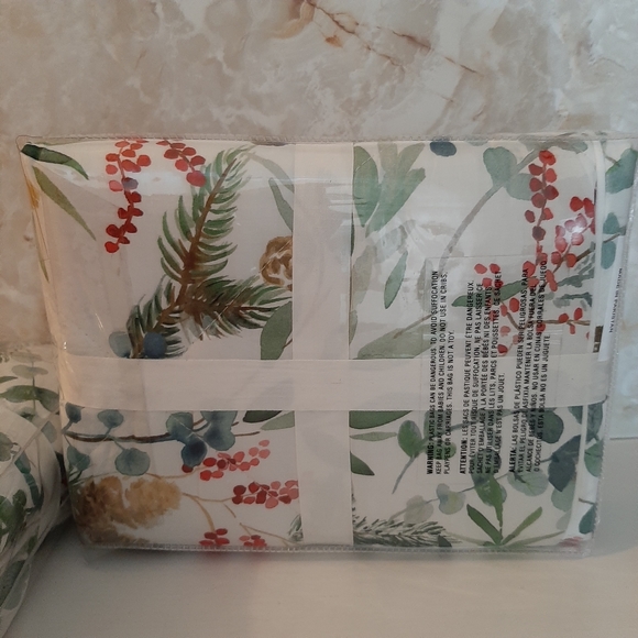 Pottery Barn Noel Botanical Percale King Shams - Picture 5 of 10